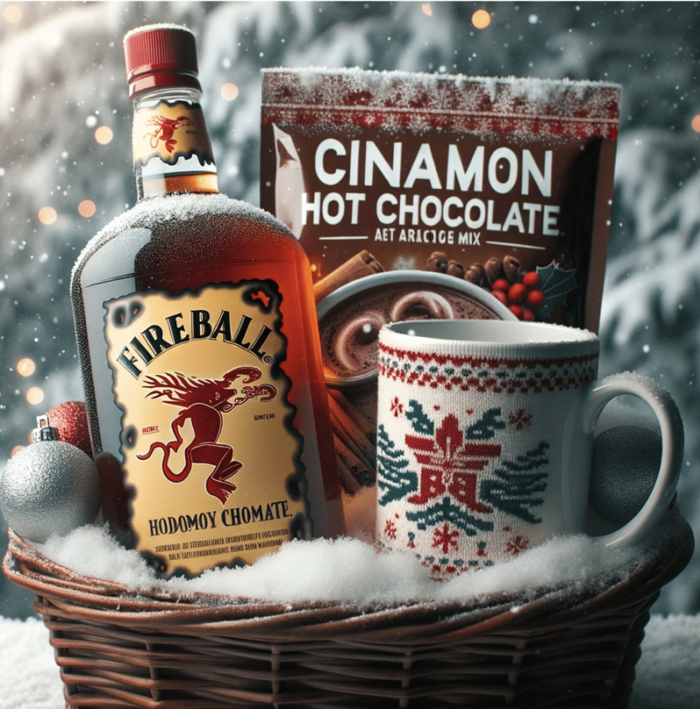 fireball whiskey gift basket